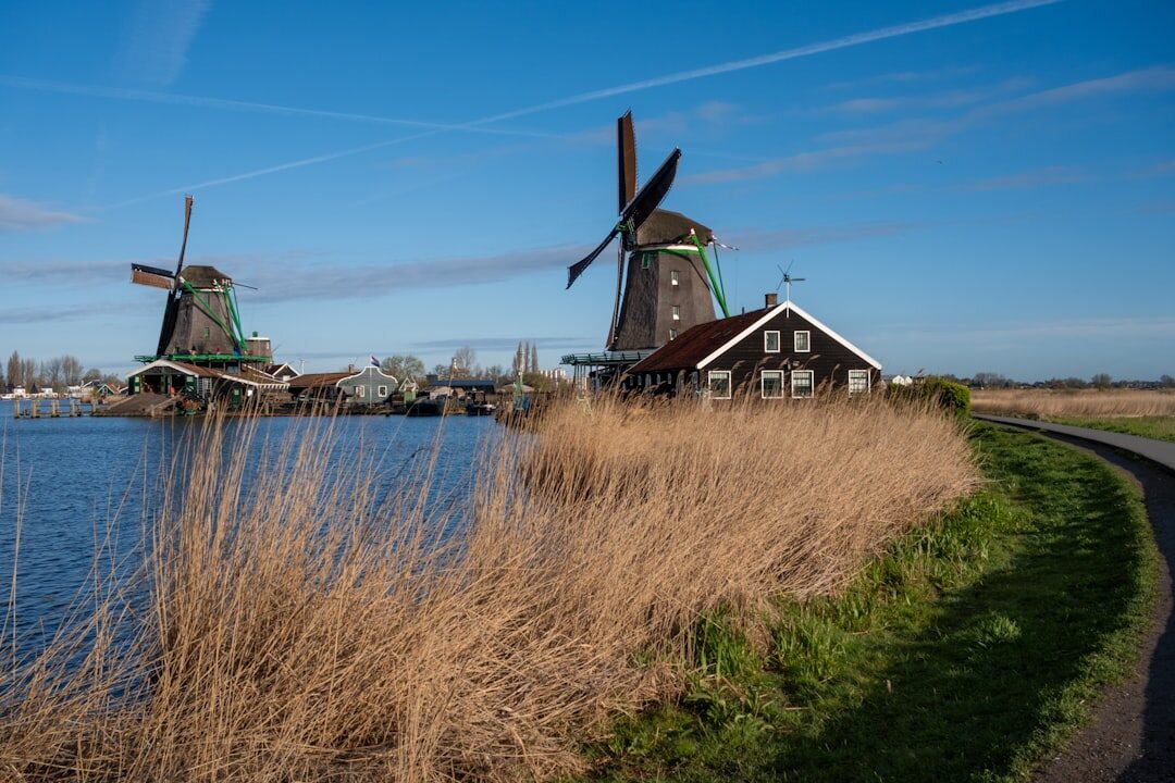 old dutch windmill landscape